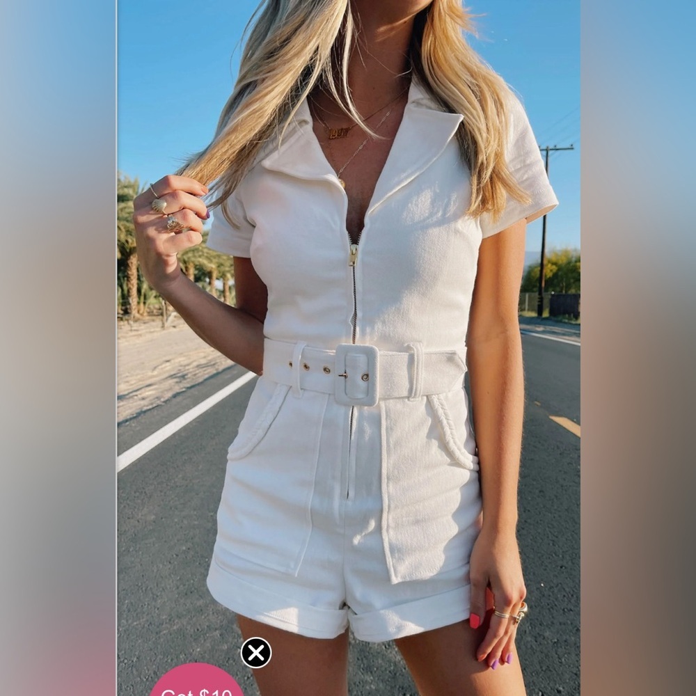 Show Me Your Mumu Women's Belted Mini Dress IN PEARLY WHITE SIZE XL NWT - Picture 8 of 16